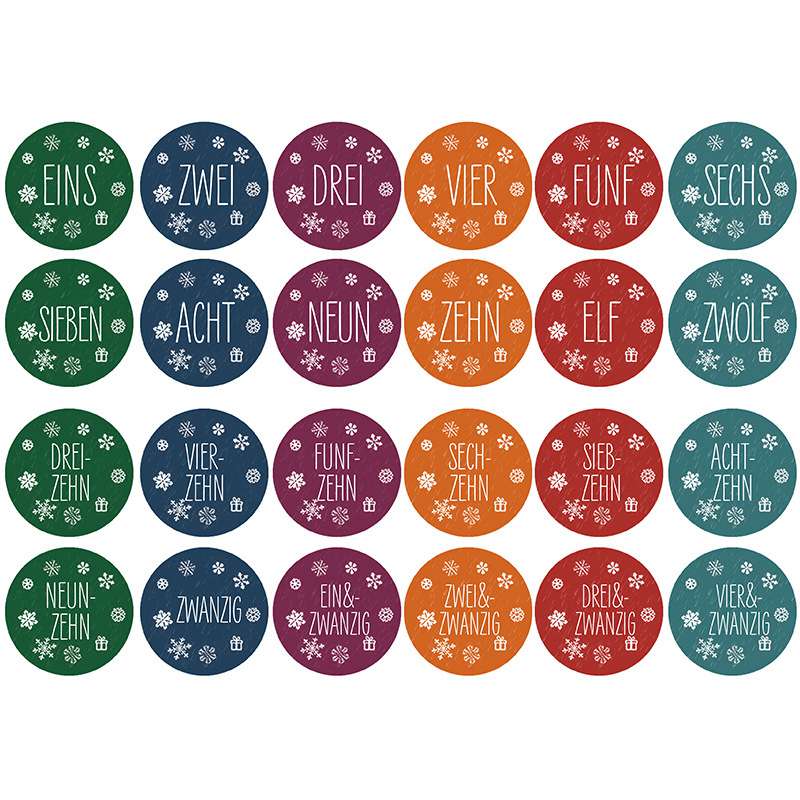Christmas Stickers Calendar Craft Countdown Sleeps until 24 X Advent ...