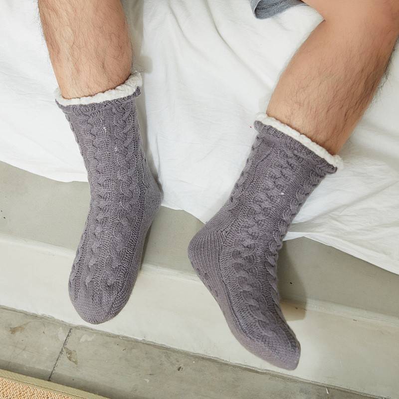 Bed Socks Slipper Socks Anti Slip Grips Chunky Mens Knitted Lounge 1