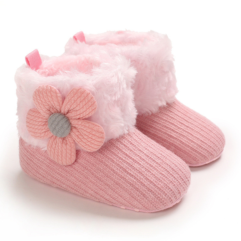 Crib Pram Shoes Winter Baby Girl 0-18M Newborn Warm Snow Booties Fur ...