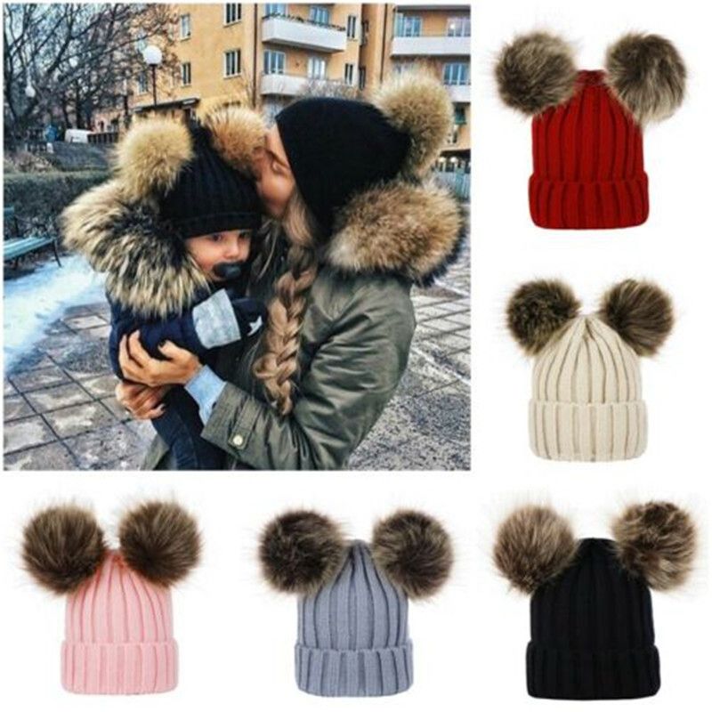 matching winter hats for mom and baby