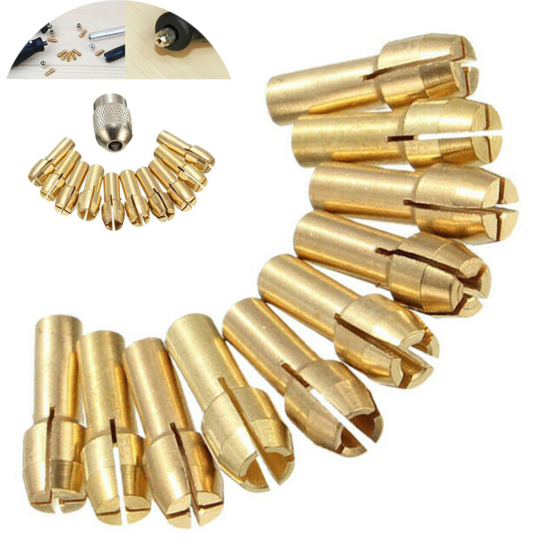 10x Brass Collet Drill Chuck 0.5-3.2mm Rotary Drill Collect Chuck Holder