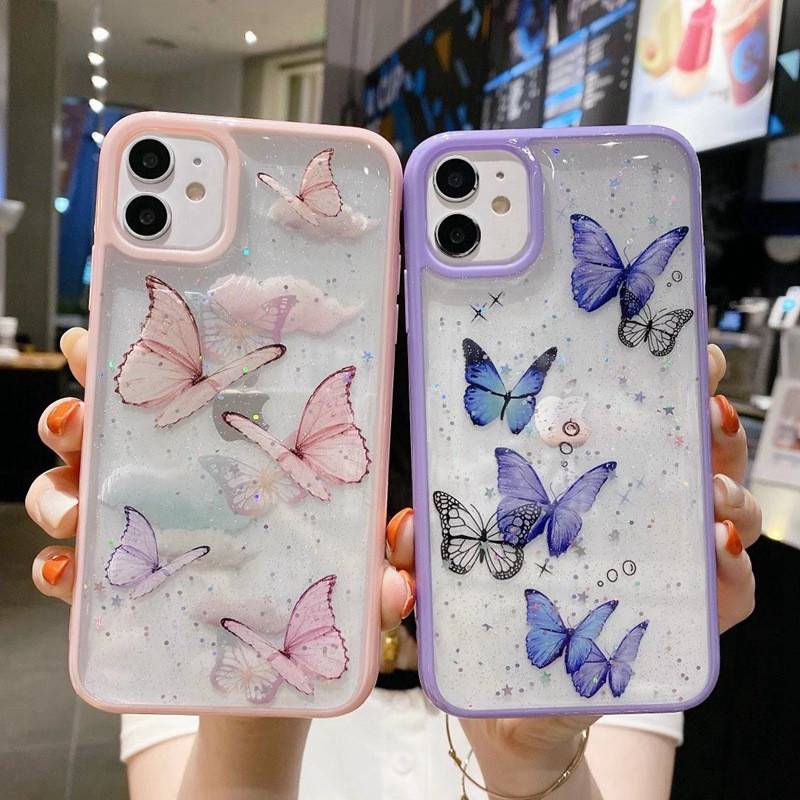 For Iphone 12 Pro Max Pro Mini Clear Creative Butterfly Phone Case