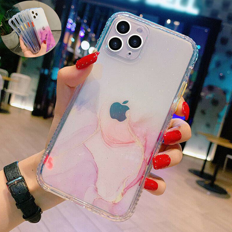 For Iphone 12 Pro Max Mini 11 Shockproof Case Glitter Bling Cover Clear Marble Ebay