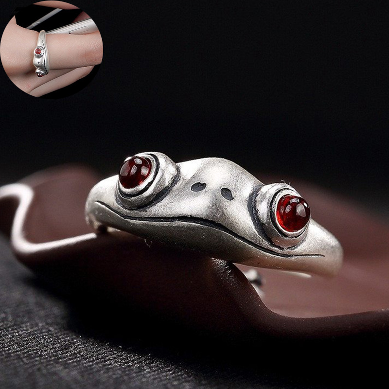 Frog Ring Women Men Silver Retro Creative Personality Ring Jewelry Xmax Gift UK