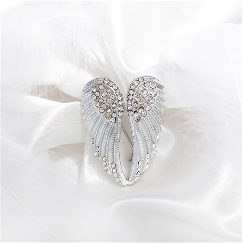 Angel Wings Brooch Diamante Guardian Rhinestone Crystal Pin Jewellery ...