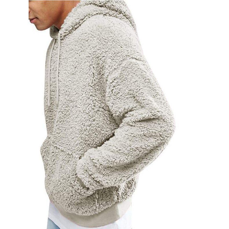 Sweatshirt Mens Winter Fluffy Top Outerwear Pullover Jumper Hoodie ...