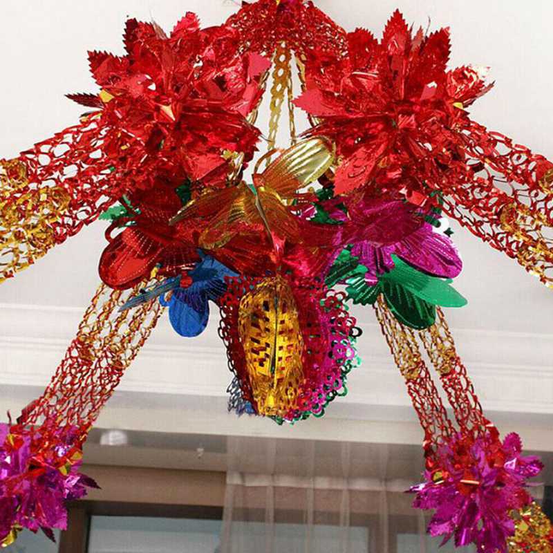 Christmas Large Foil Ceiling Garland Xmas Decorations 2X Multi Colour