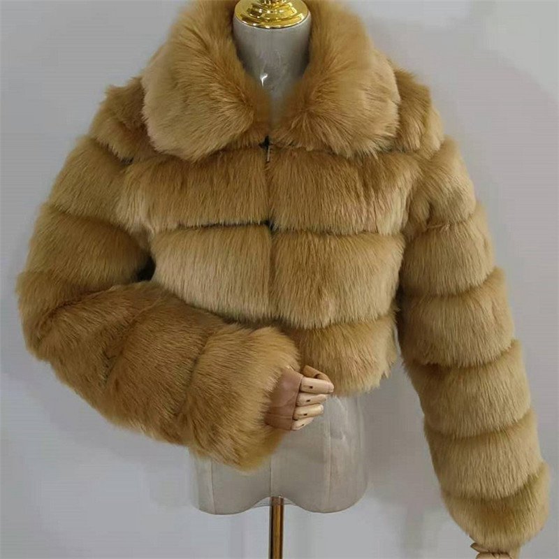 Jackets Fashion Cropped Coat Furry Top Fluffy Coats Womens High Quality