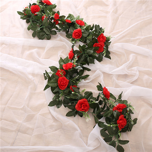 Artificial Flower Garland Home Garden Decor 2.4m Wedding Rose Leaf Vine Ivy Silk