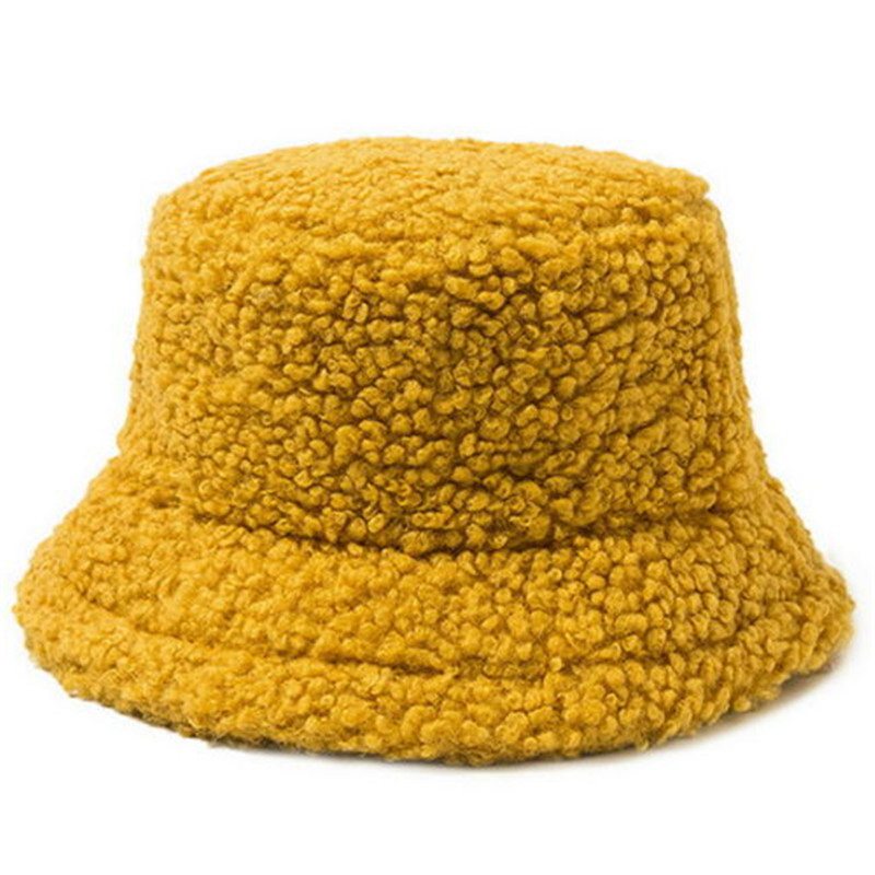 Women Winter Warm Faux Fluffy Plush Cap Bucket Hat Fur Fisherman Ladies ...