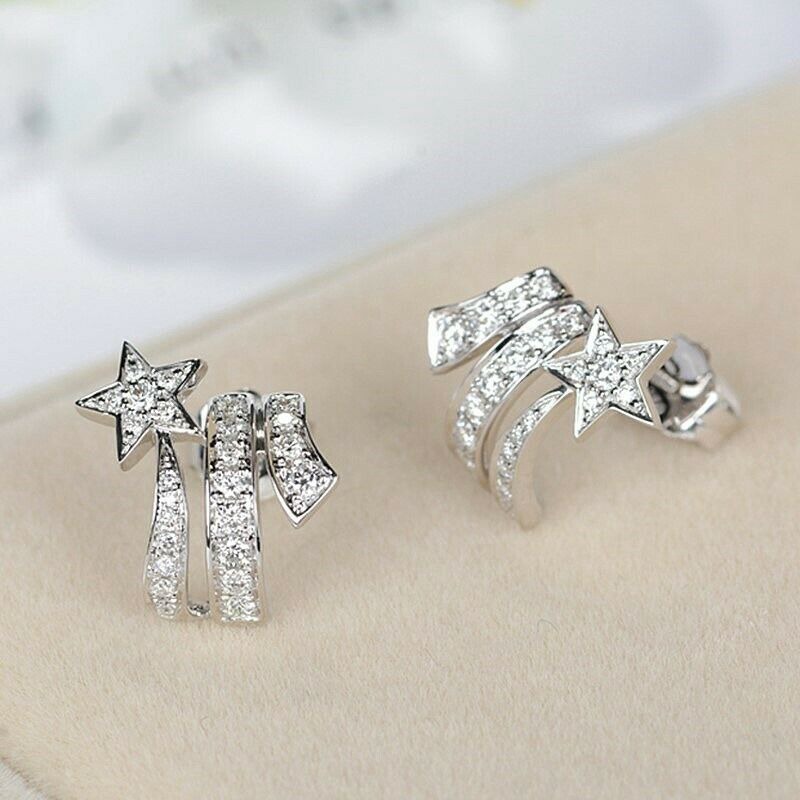 white sapphire stud earrings