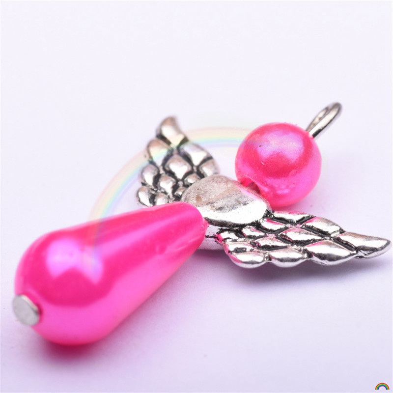 Pendants Wings COLOURS MAY VARY KIT 20 Mix Beads Frosted Flower Angel Charms