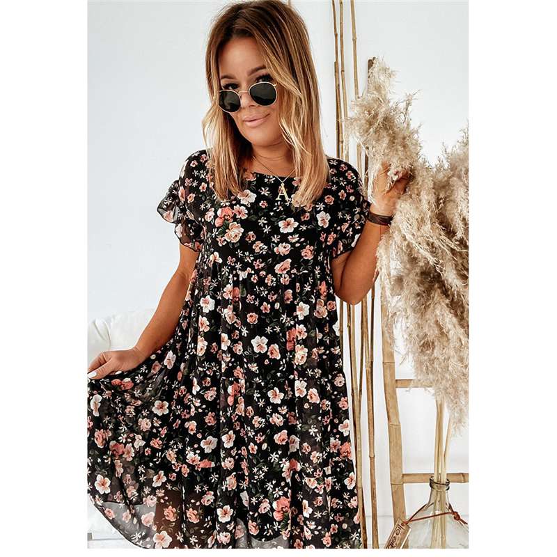 Women Dresses Baggy Kaftan Boho Floral Loose Tunic Dress Summer Beach  Holiday | eBay