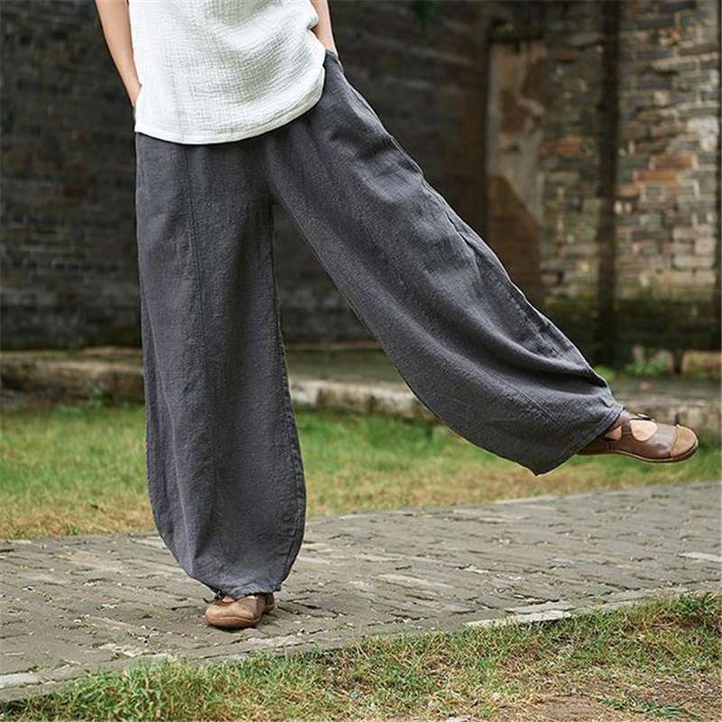 Womens Trousers Summer Linen Cotton Casual Harem Pants Pockets Holiday Plus Size - Foto 2