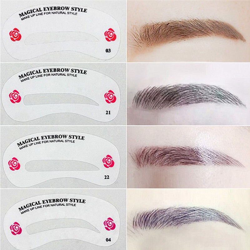 diy new 24 styles eyebrow grooming stencil kit template eye brow