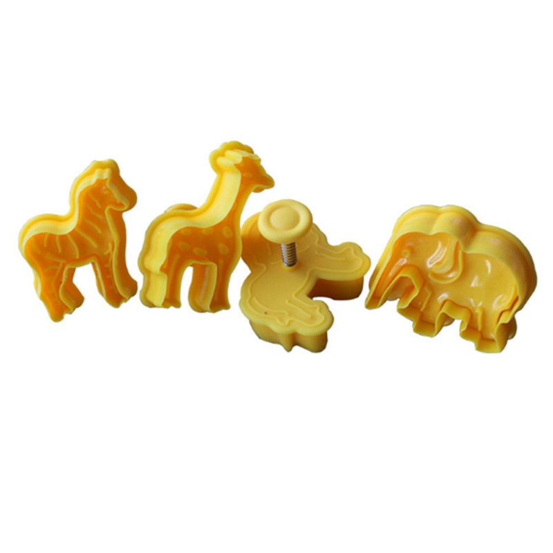 Jungle Safari Animal Cookies Plunger Cutter 4x Fondant Cake Mold eBay