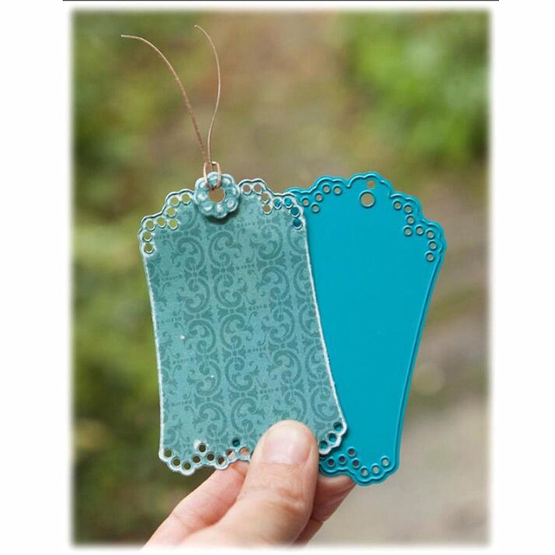 Craft stencil gift tag cutting dies metal scrapbooking embossing lace