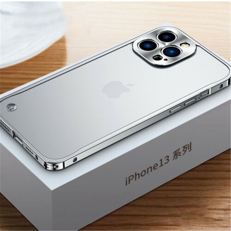 13 12 Pro Max iPhone Phone Case Metal Frame Frosted Semi