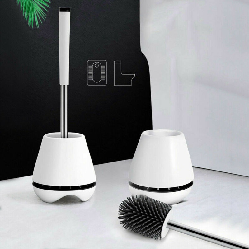 Sturdy Brush Set Base WC Bathroom Toilet Cleaning Holder Silicone Soft