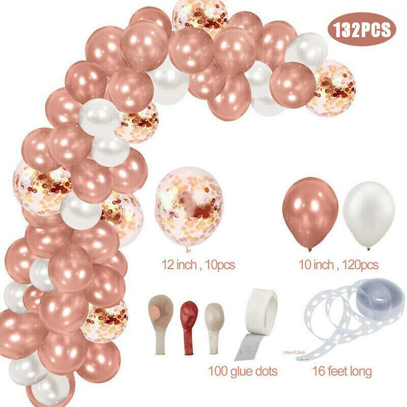 Download 132PCS/SET CONFETTI BALLOONS GARLAND ARCH KIT ROSE GOLD ...