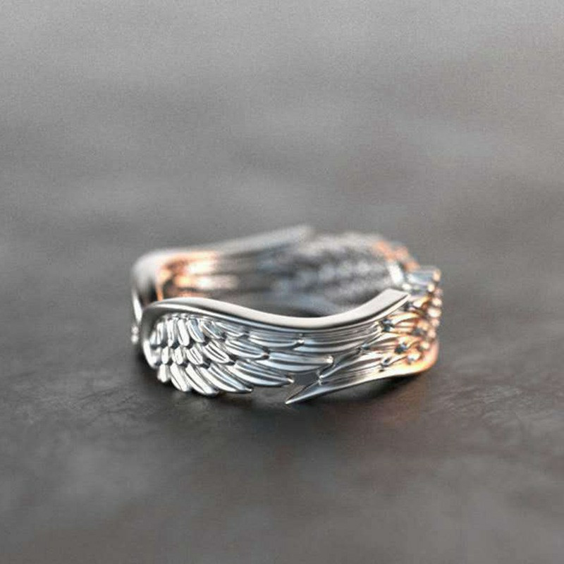 Angel Wings Women Wedding Rings Silver Jewelry Ring Size 610