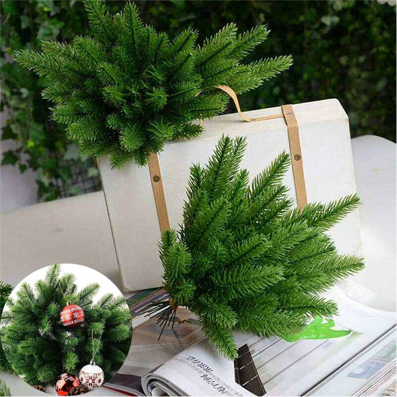 Artificial Flower Tree Pine 10Pcs Christmas Xmas Branches Fake Plants Home Decor