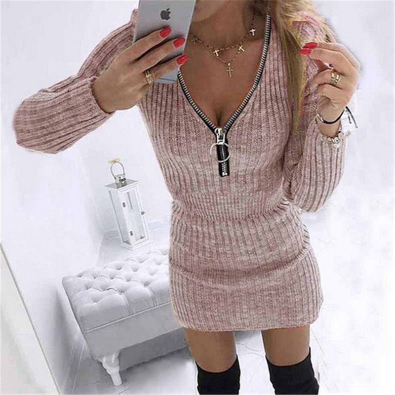ladies oversized jumper dress Womens Oversized Jumper Long Sweater Long Sleeve Chunky Knitted Ladies Dress  Top