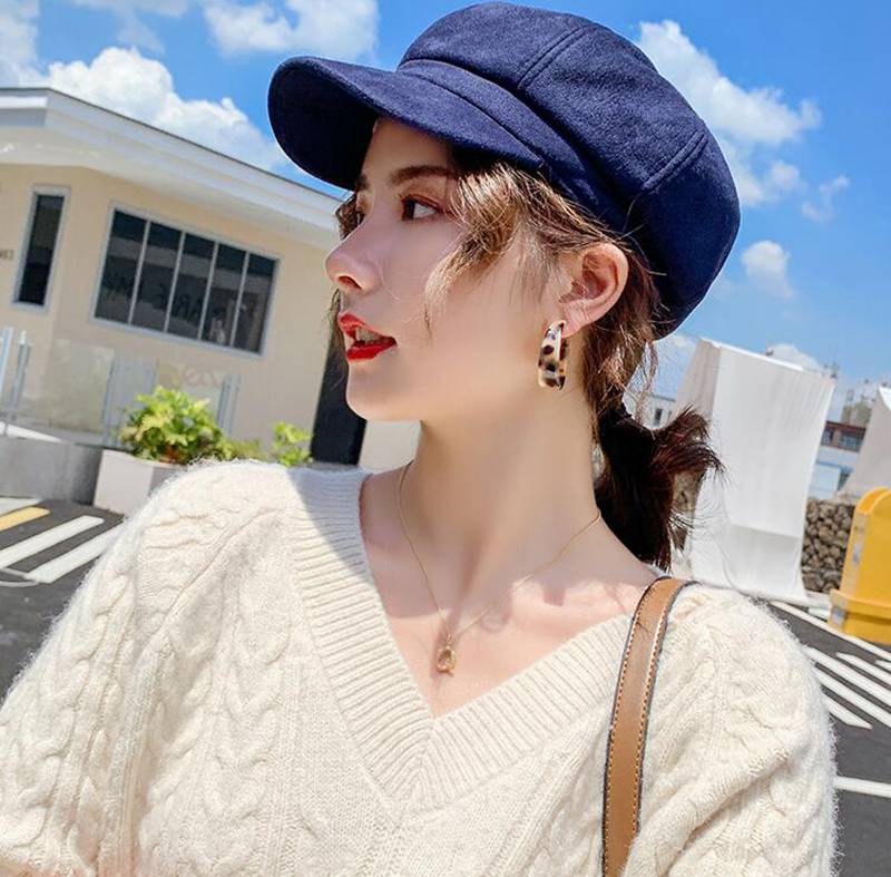 Women Baker Boy Hat Peaked Berets Hat Beanies Cap Ladies