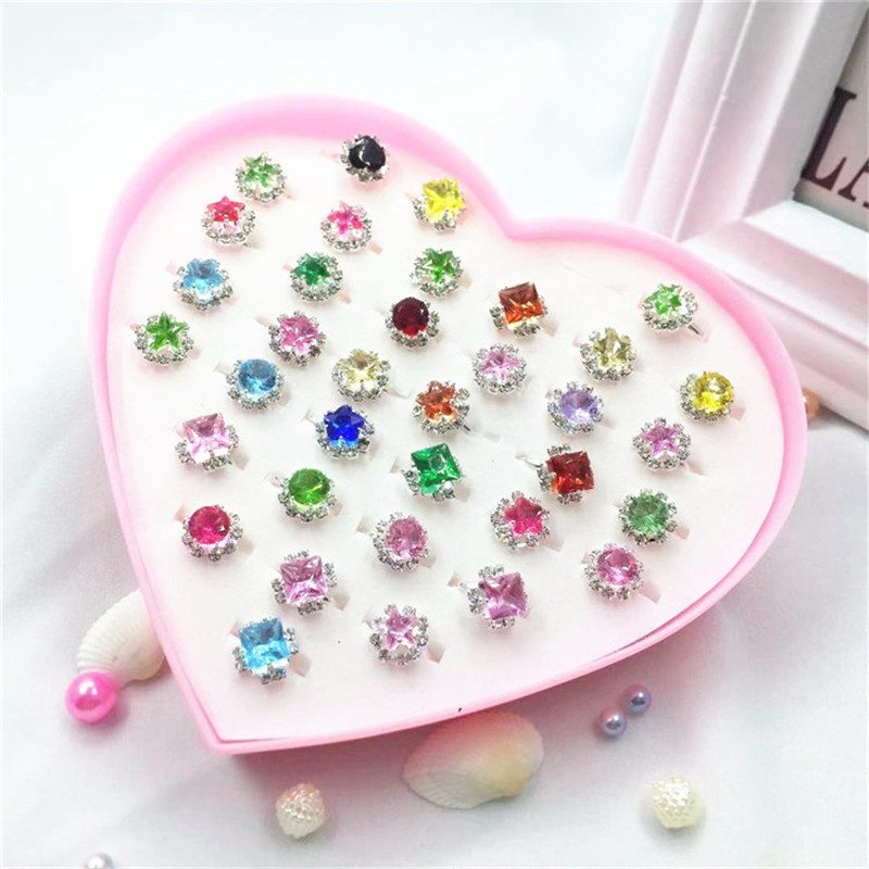 Children's Rings Toys 36pcs Jewel Rings Rings Pretend Play and Dress Up
