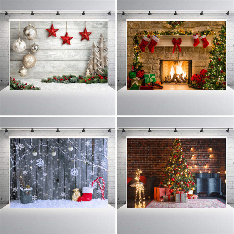 Christmas Photography Background Backdrop Photo Xmas Snow Vintage Plank Wall NEW | eBay
