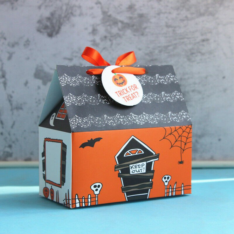 Halloween Biscuit Favour Sweets Paper House Party Gift New Orange 2020 Boxes X10 Ebay