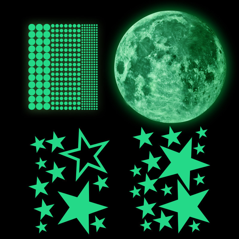 435Pcs Wall Stickers Glow In The Luminous Dark Stars And Moon