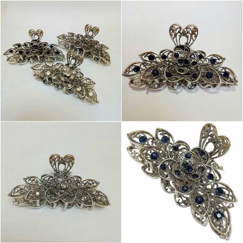Hair Clips Rhinestone Jaw Retro Fancy Metal Claw Large Pins Alloy eBay