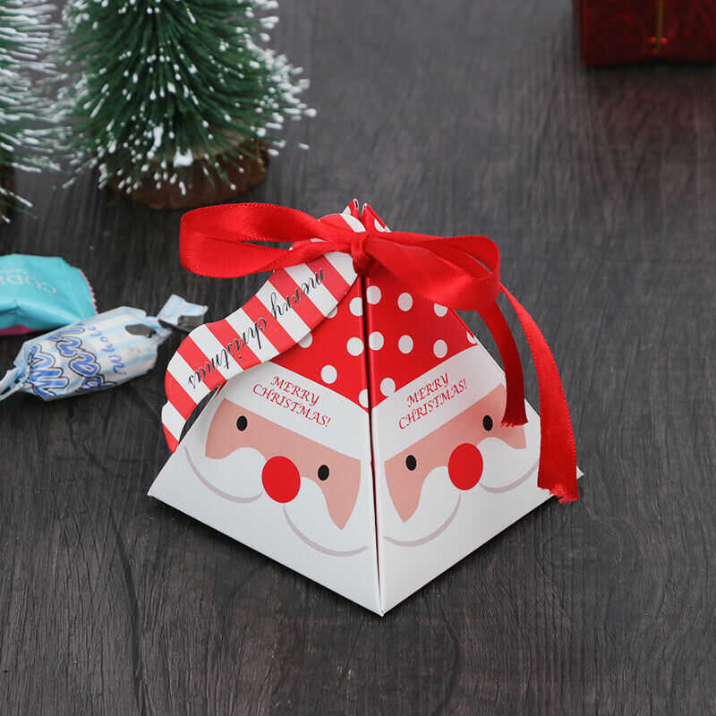 12//24X Christmas Drawstring Sweet Candy Cookie Biscuit Bags Party Empty Gift Bag