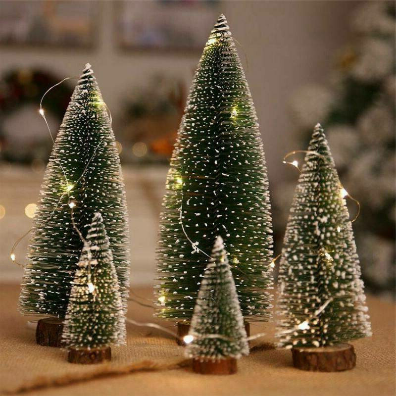 LED Lights Ornaments Xmas Tabletop Artificial Small Mini Christmas Tree ...