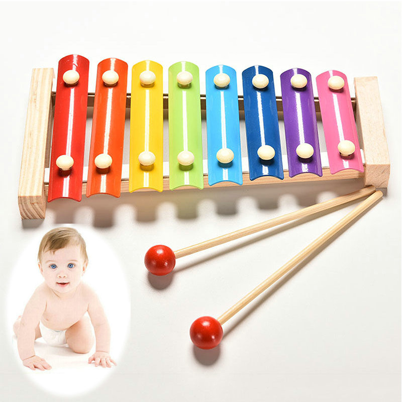 8 tone Xylophone Educational Musical Toy Baby Kids Wooden Initiation Toys