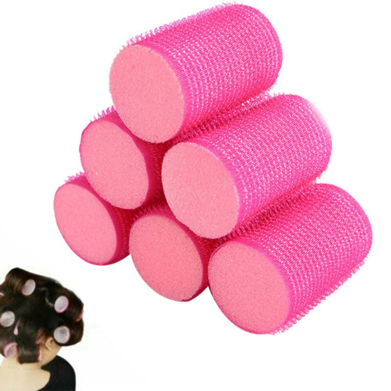 SELF GRIP HAIR ROLLERS ROD SLEEP IN FOAM 20 x CURLS WAVES CURLING