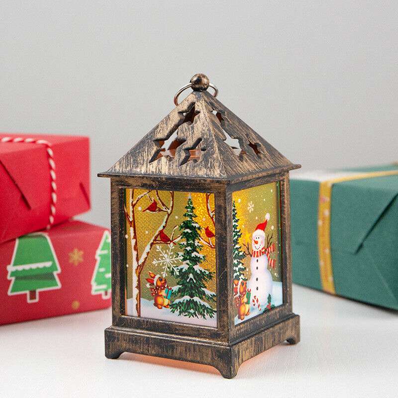 Christmas LED Light Up Lantern Decoration Ornament Table Lamp Xmas Santa eBay