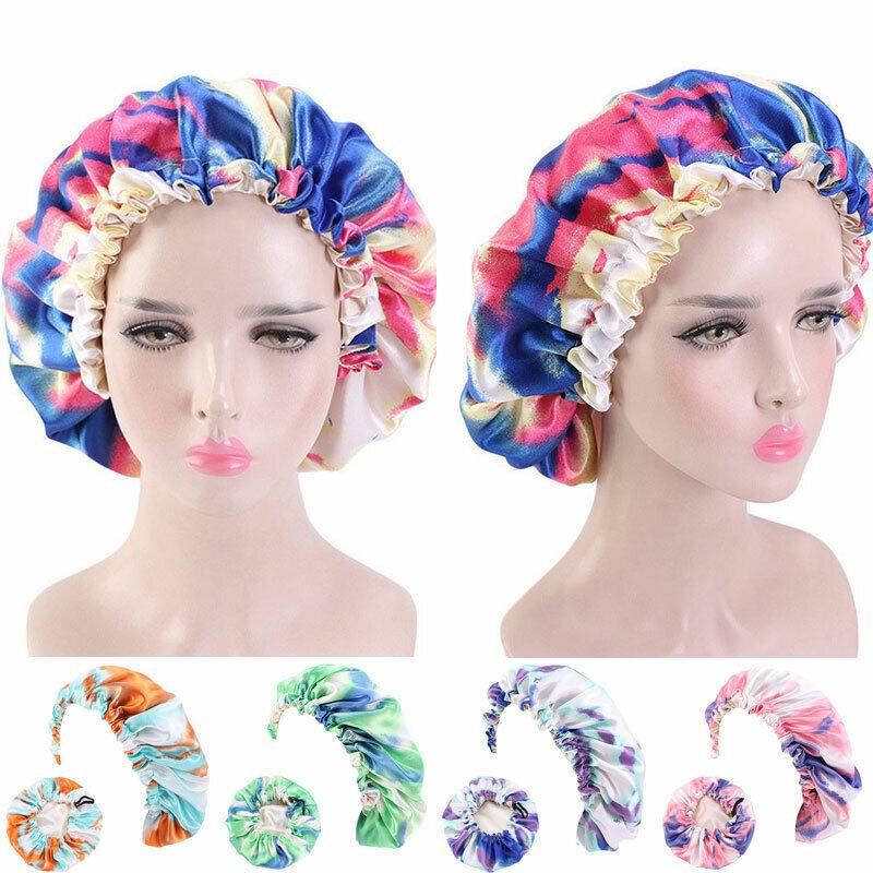 Head Cover For Adult Kids Hair Bonnet Hat Night Sleep Cap Silk Satin ...